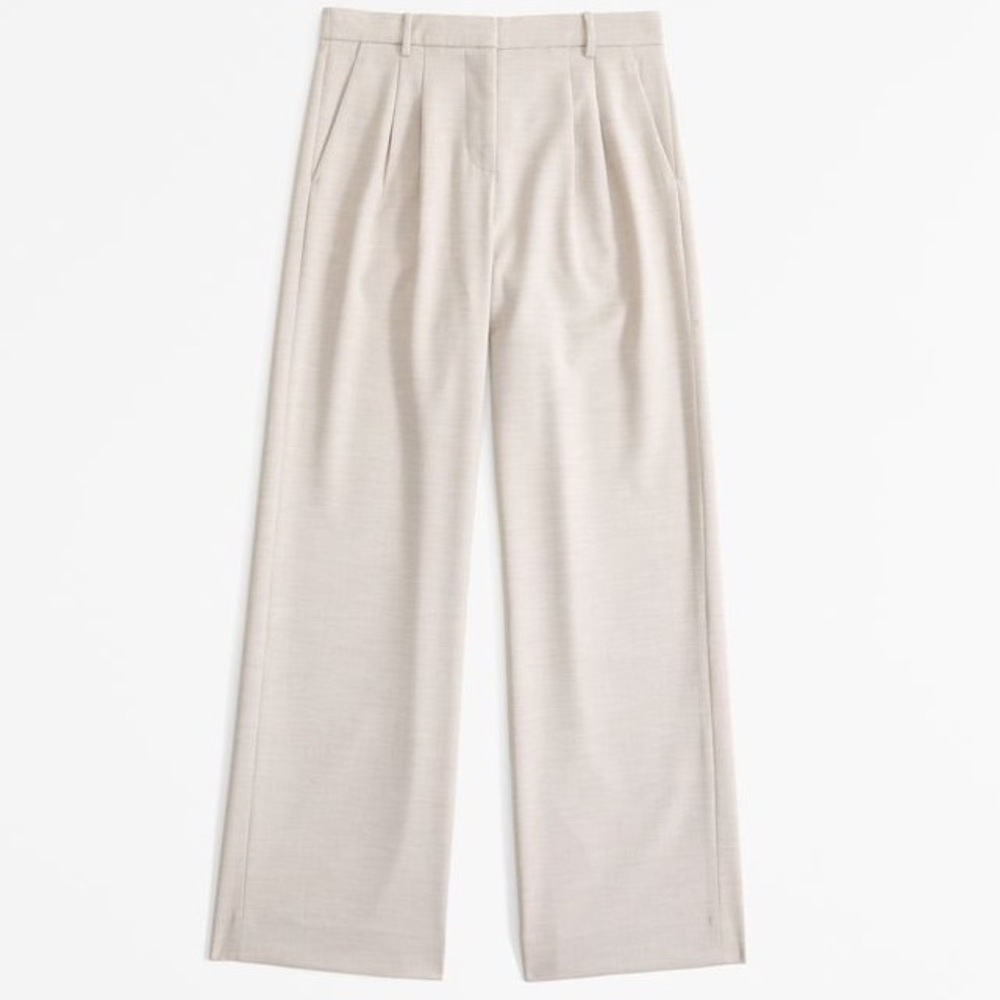 Abercrombie & Fitch Sloane Wide-Leg Pants Trousers in Light Taupe 28 / 6 Short